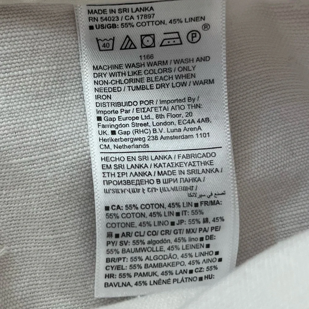 EUC Banana Republic Mya Cotton-Linen Cargo Iced Vanilla Ivory High Rise Pants 4